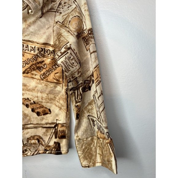 Vintage 60s 70s Toddler Button Down Shirt Race Car Porsche Mercedes Champion 2t - Picture 5 of 12